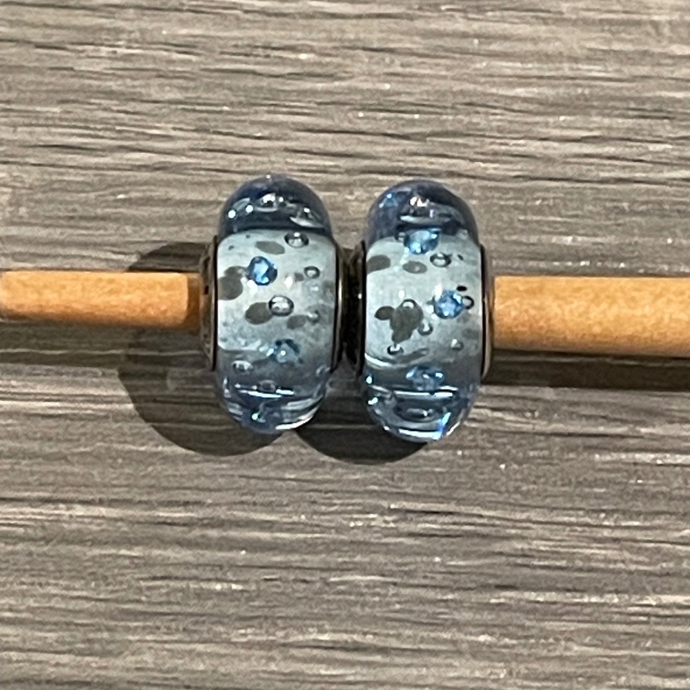 Pandora Compatible Sterling Silver Blue Crystal Embedded Charms